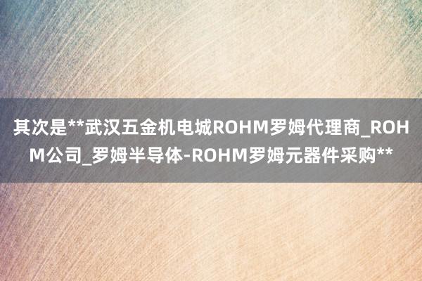 其次是**武汉五金机电城ROHM罗姆代理商_ROHM公司_罗姆半导体-ROHM罗姆元器件采购**