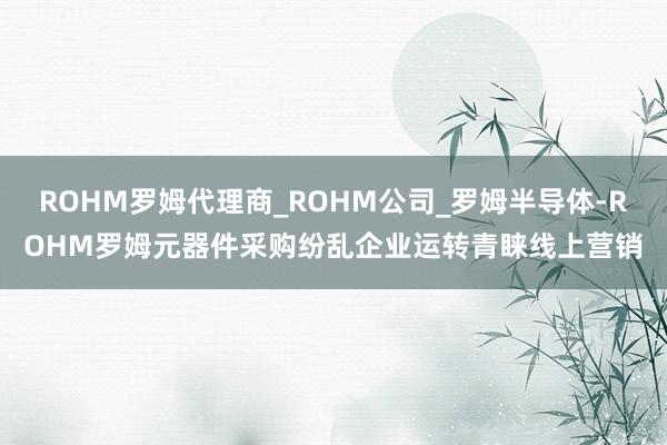ROHM罗姆代理商_ROHM公司_罗姆半导体-ROHM罗姆元器件采购纷乱企业运转青睐线上营销